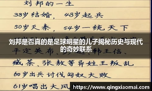 刘邦是否真的是足球明星的儿子揭秘历史与现代的奇妙联系